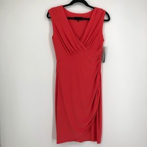 🆕 JONES NEW YORK Sleeveless Surplice Wrap Dress in Mango NWT